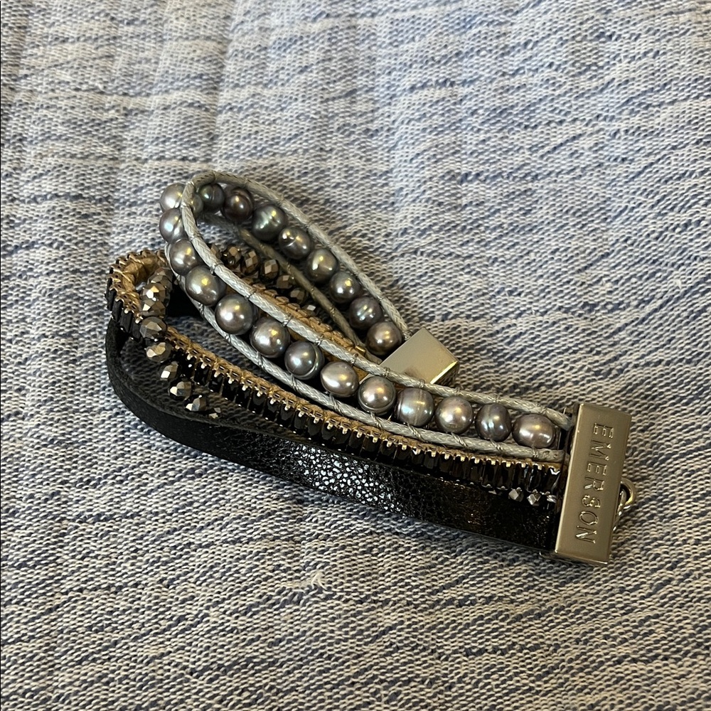 Elegant Black and Silver Bracelet by Victoria Emerson
